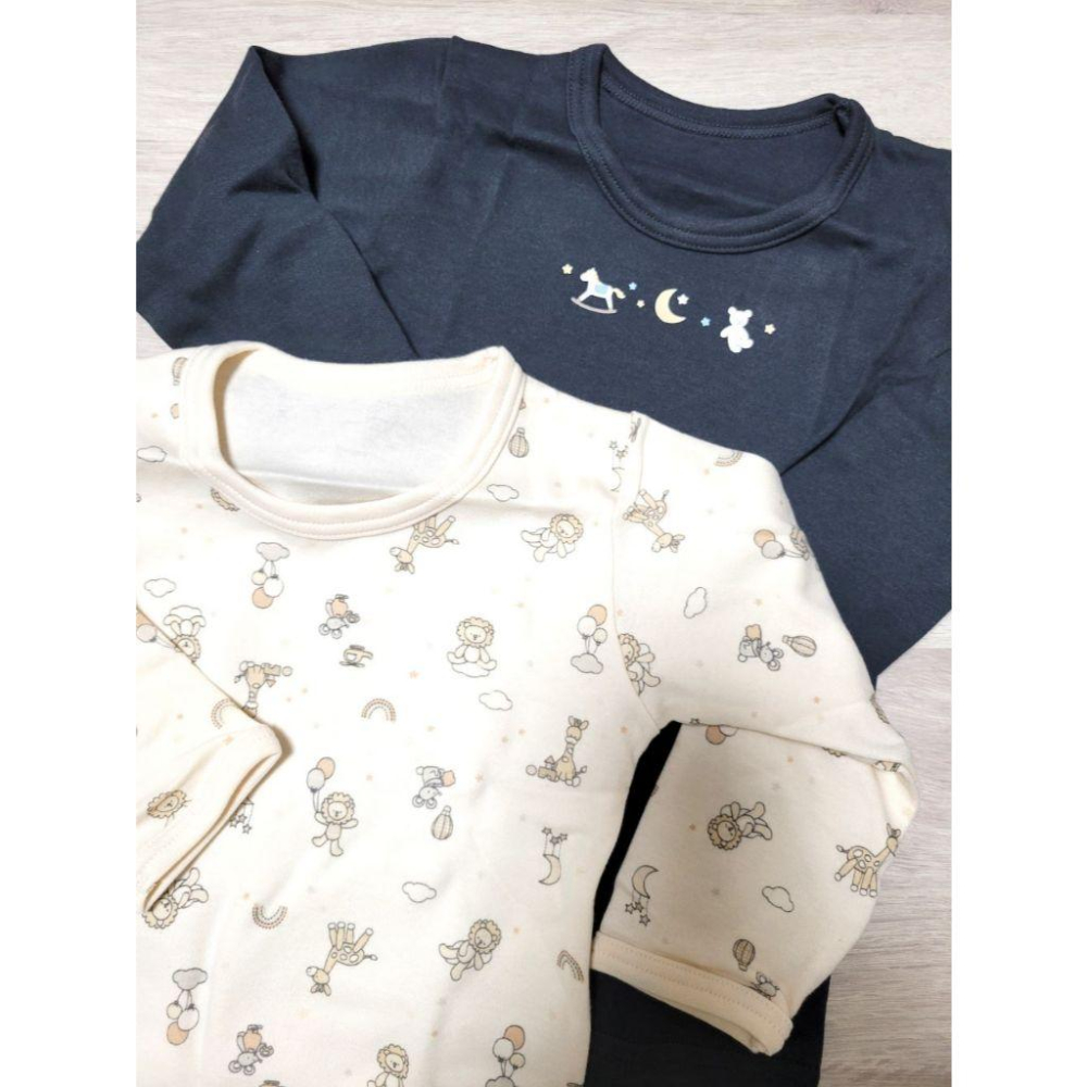 【現貨70cm | 80cm 🚩】日本Cottoli 長袖包屁衣2件組 薄款 木馬 小熊 月亮 男童 女童 日本童裝-細節圖3