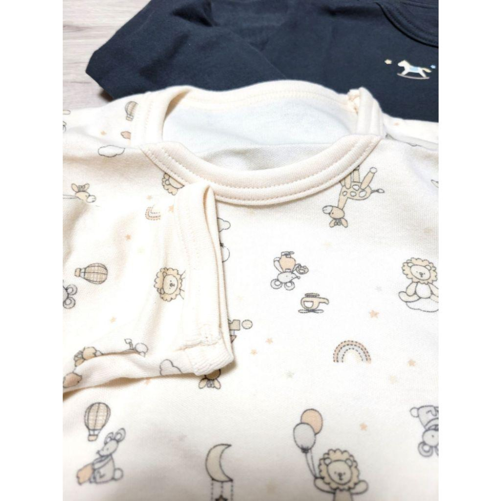【現貨70cm | 80cm 🚩】日本Cottoli 長袖包屁衣2件組 薄款 木馬 小熊 月亮 男童 女童 日本童裝-細節圖4