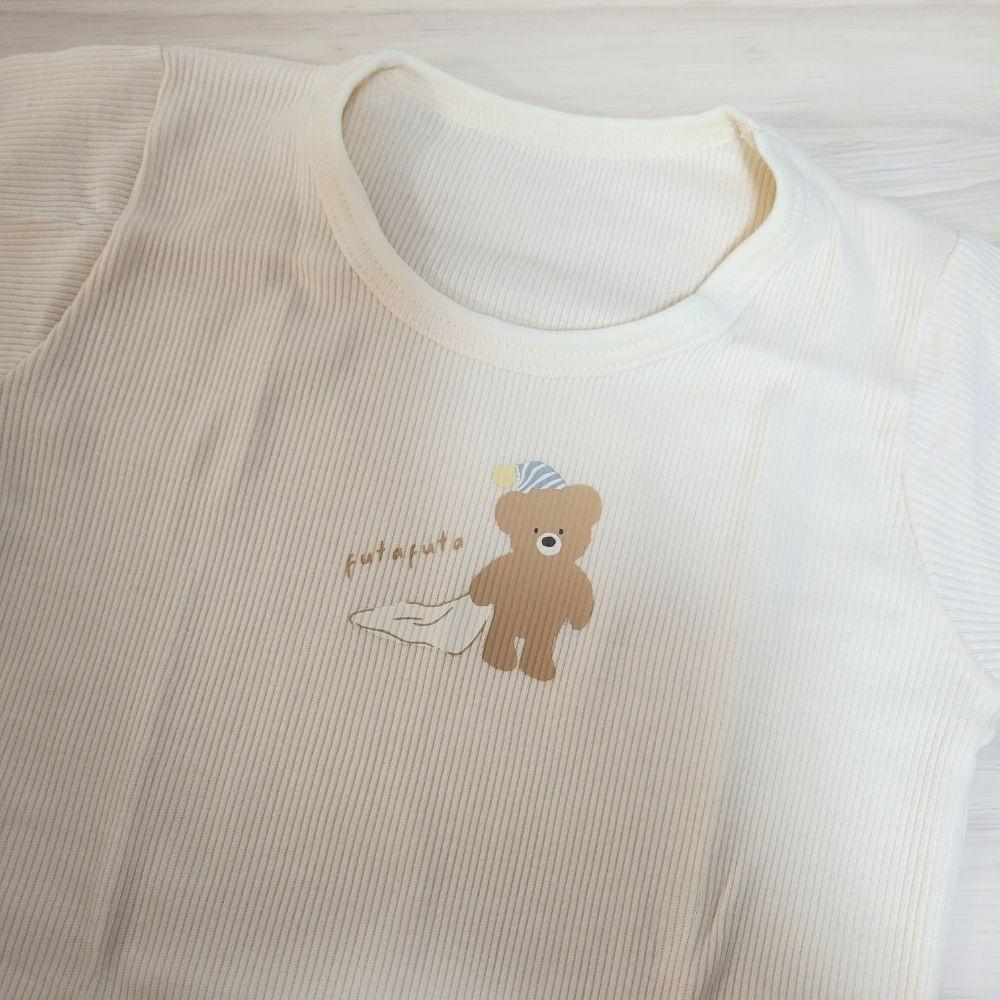 【80cm🍭】日本 futafuta 短袖包屁衣 兩件組 熊熊 新生兒 日本童裝 純棉-細節圖4