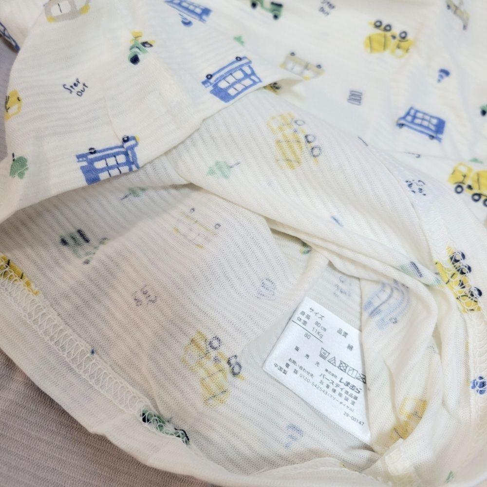 【80cm🍭】日本進口 春夏有機棉ORGANIC COTTON短袖上衣 兩件組 吸水速乾 日本童裝-細節圖5