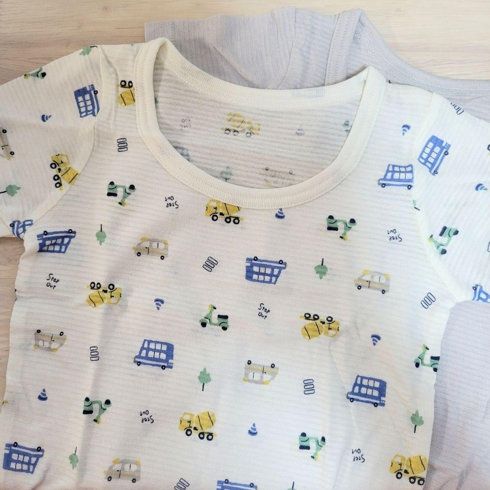 【80cm🍭】日本進口 春夏有機棉ORGANIC COTTON短袖上衣 兩件組 吸水速乾 日本童裝-細節圖8