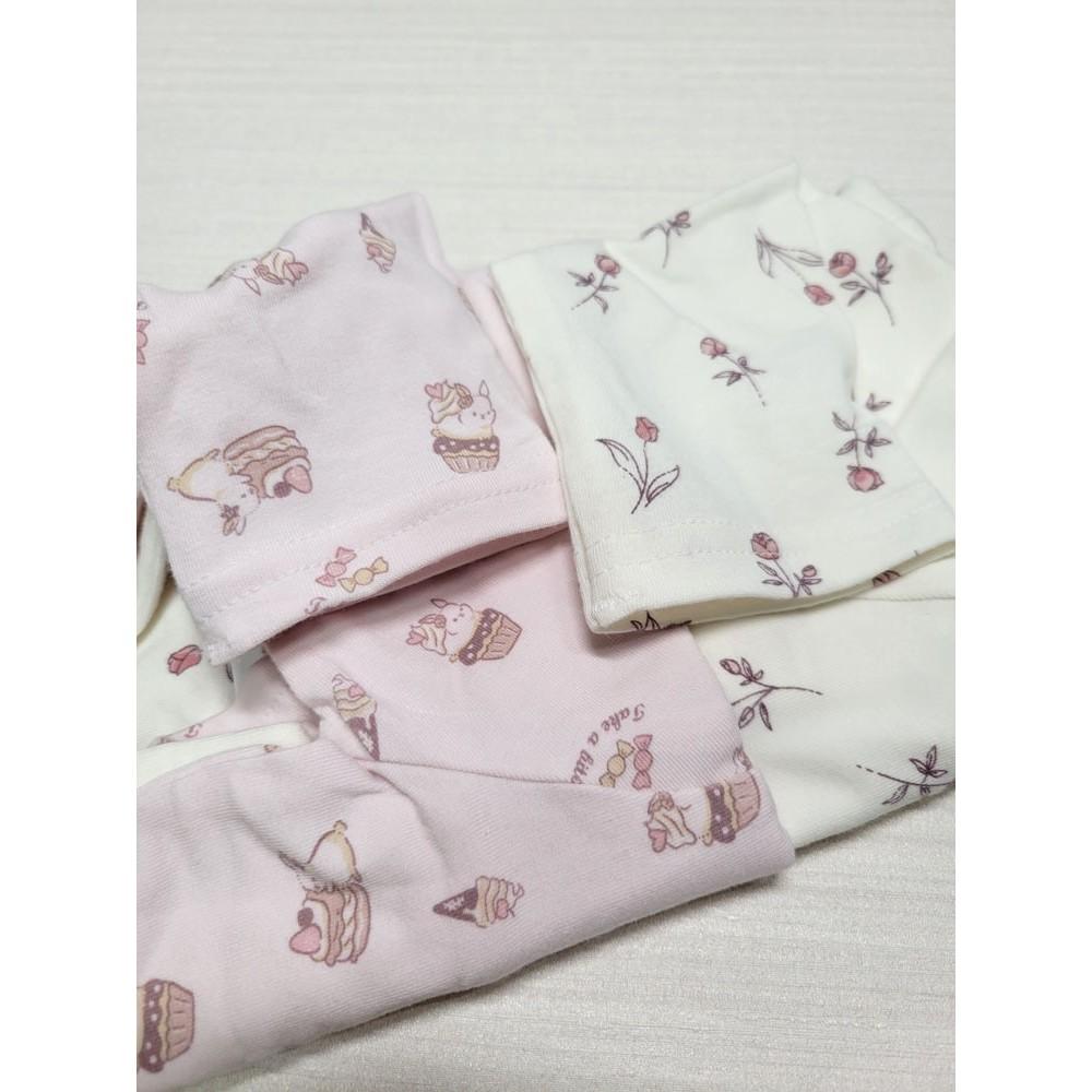 【80cm | 90cm✨現貨】日本 有機棉ORGANIC COTTON長袖上衣2件組 純棉 玫瑰花 粉色 蛋糕兔子-細節圖4