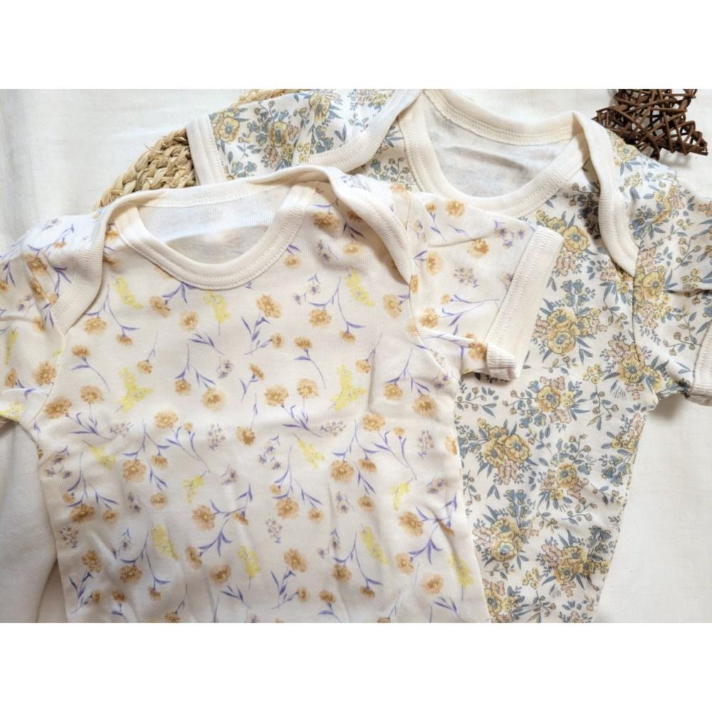 【現貨70公分🍭日本空運】tete a tete 春夏純棉100%短袖包屁衣2件組 嬰幼兒小花 花朵 女寶 日本童裝質感-細節圖3