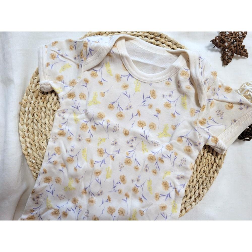 【現貨70公分🍭日本空運】tete a tete 春夏純棉100%短袖包屁衣2件組 嬰幼兒小花 花朵 女寶 日本童裝質感-細節圖4