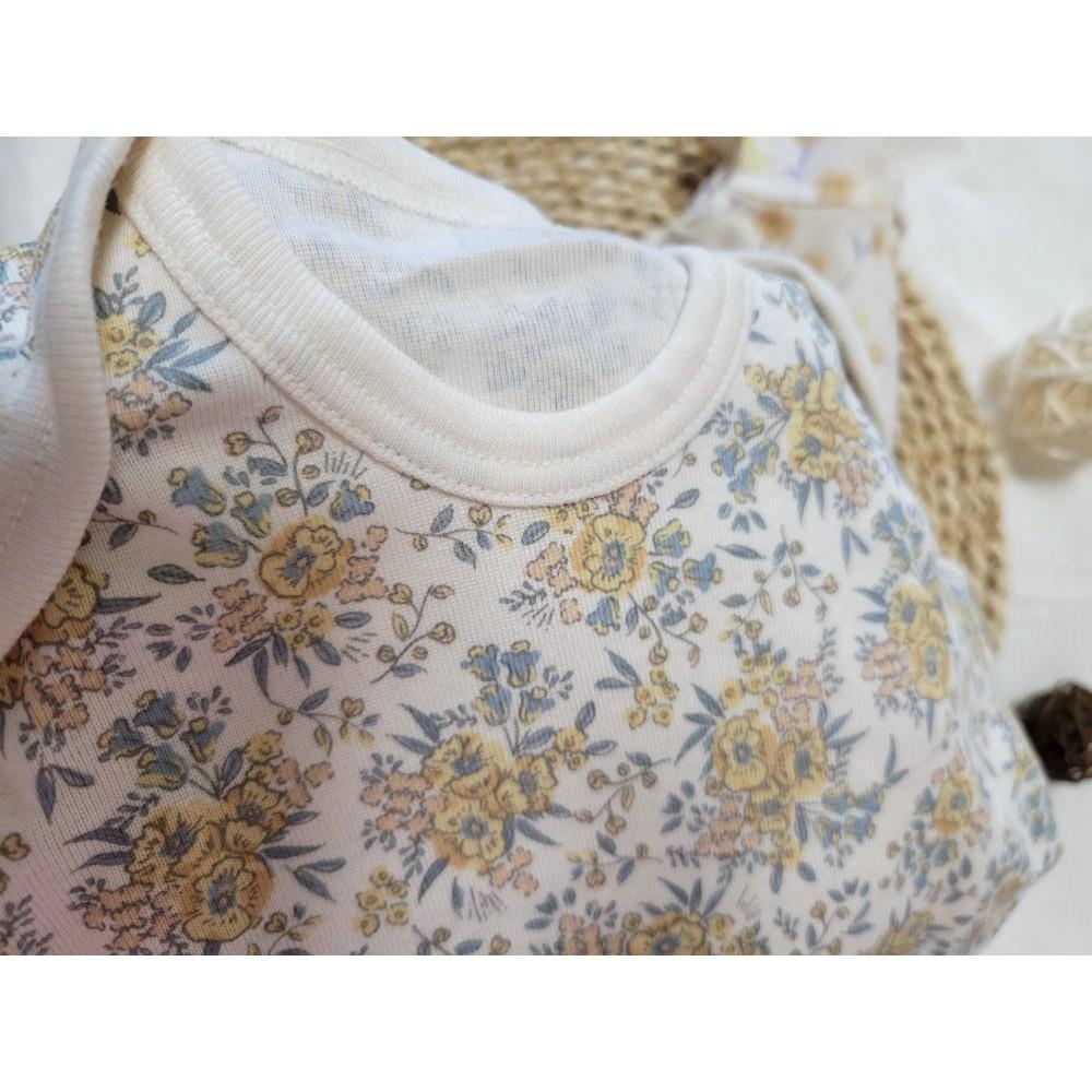 【現貨70公分🍭日本空運】tete a tete 春夏純棉100%短袖包屁衣2件組 嬰幼兒小花 花朵 女寶 日本童裝質感-細節圖6