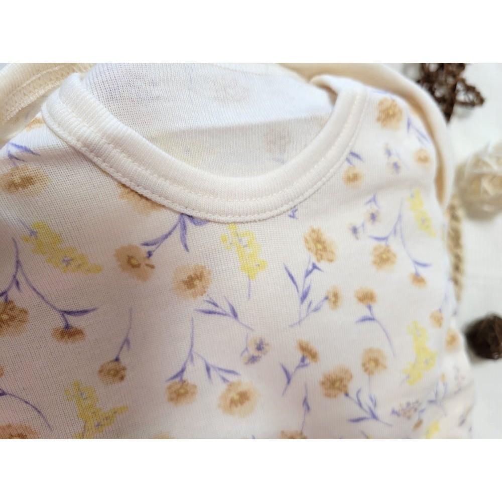 【現貨70公分🍭日本空運】tete a tete 春夏純棉100%短袖包屁衣2件組 嬰幼兒小花 花朵 女寶 日本童裝質感-細節圖7