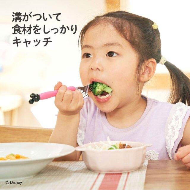 【附發票🍭】日本製造🔴Edison Disney迪士尼米奇/米妮叉匙組 學習餐具 鋸齒叉 握把 1.5歲以上適-細節圖7