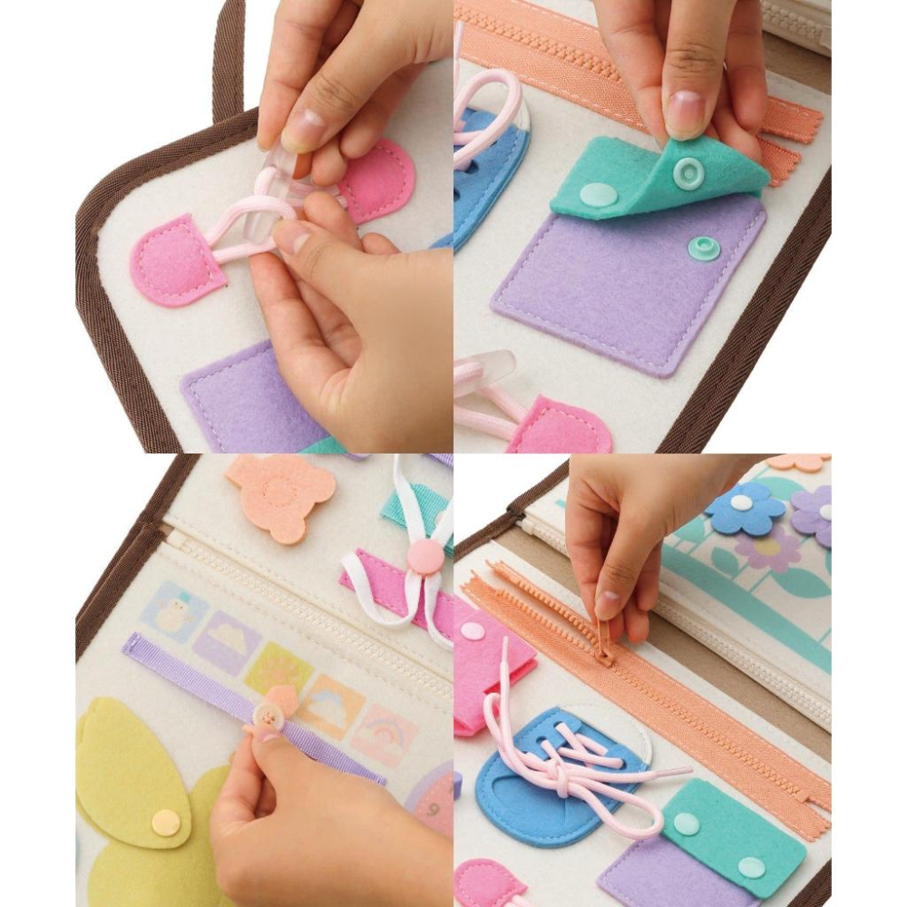 【快速出貨開發票】新款3coins 寶寶忙碌書 知育遊戲書 知育玩具 感官遊戲 小肌肉訓練 寶寶布書 手部練習 魔鬼氈-細節圖2