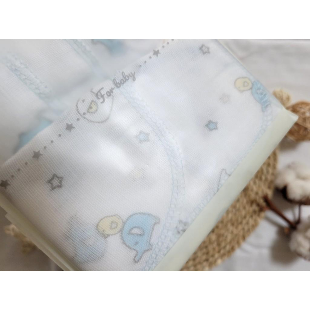 【附發票🍭純棉日本製🔴】紗布巾6入組-23x23公分 口水巾 小象藍 純棉 方巾 萬用巾 新生兒適用親膚-細節圖2