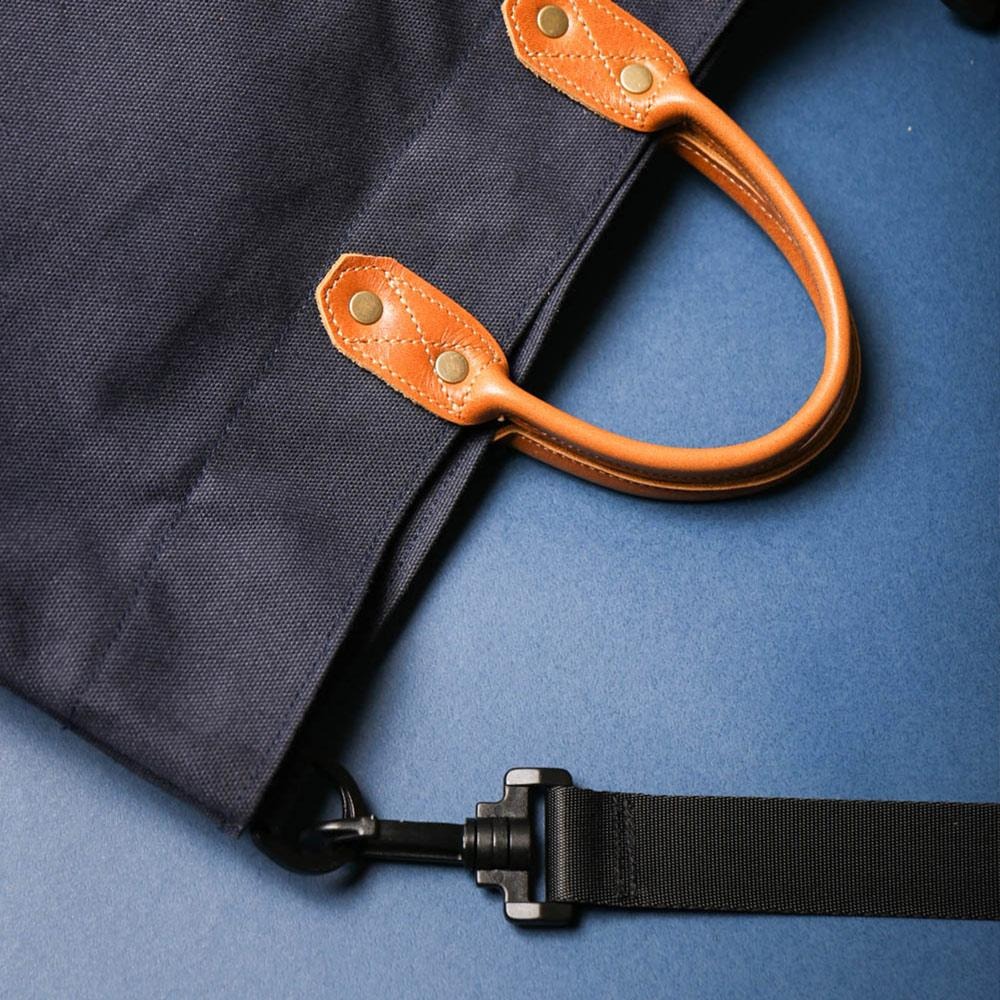 點子包【icleaxbag】簡約L號真皮帆布購物袋 側背包 A4裝得下 可拆式背帶  台灣製造-細節圖8