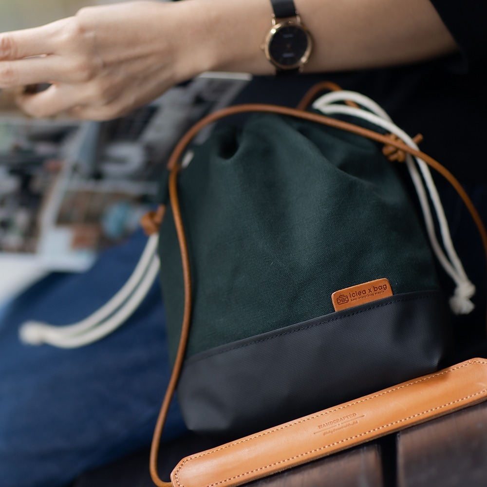 點子包【icleaxbag】束口小廢包 側背包 可拆式皮繩 手提肩背都能用 現貨 台灣製造-細節圖6