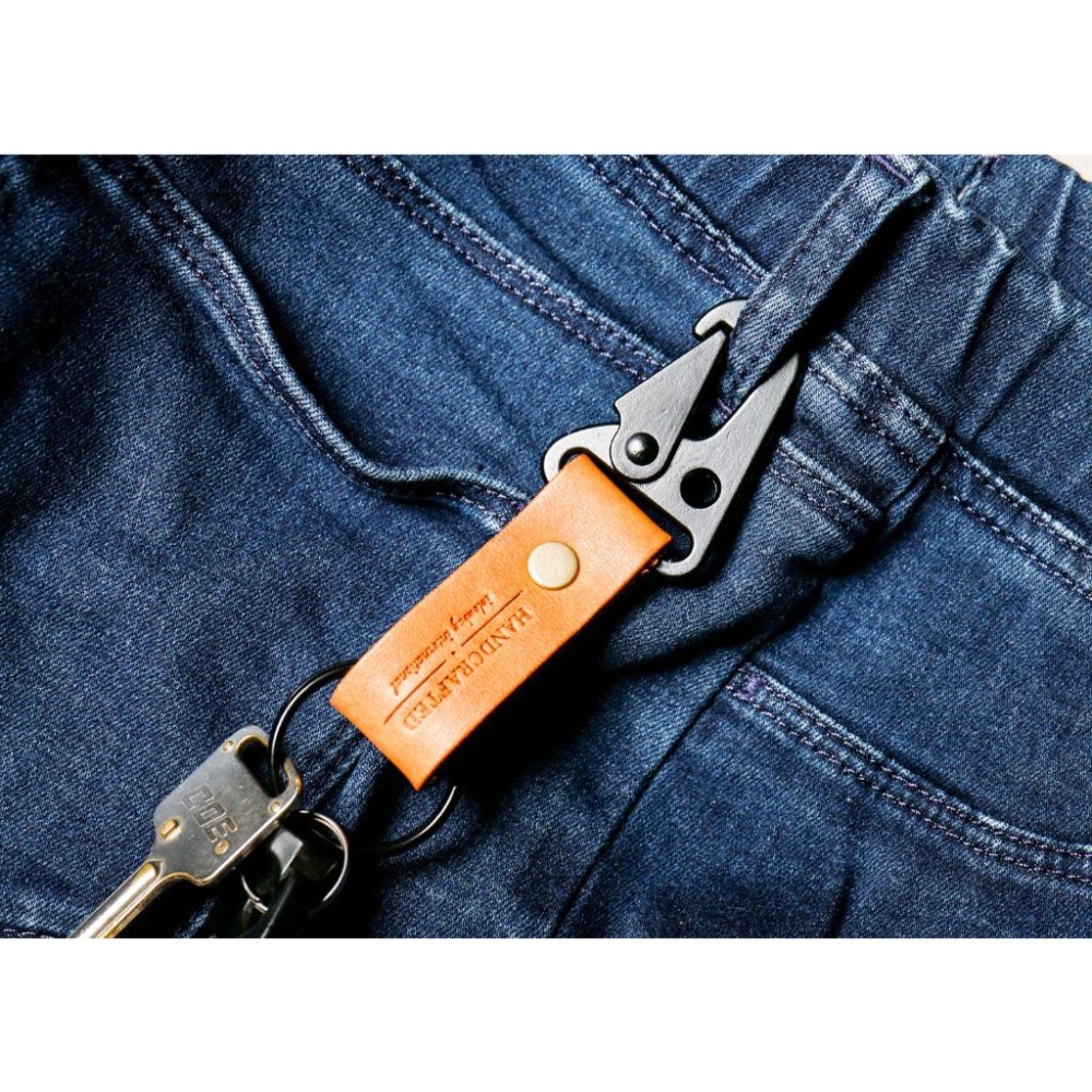 點子包【icleaxbag】戶外手工牛皮鑰匙圈 鑰匙環 可掛式 台灣製造-細節圖2