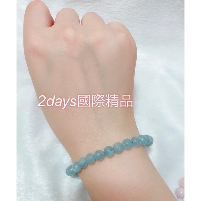 💕2days國際美妝精品💕開發票現貨7mm魔鬼藍海藍寶手珠,手串,手鍊,天然水晶 ,高品收藏品