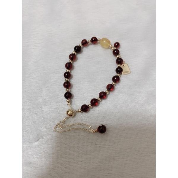 🐯 2days國際美妝精品🔥現貨🔥天然水晶石榴石手鍊女蝴蝶ins小眾設計學生轉運閨蜜信物-細節圖2