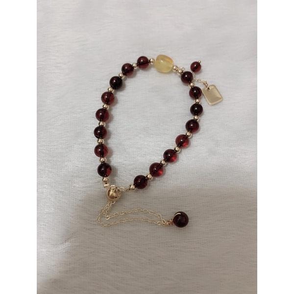 🐯 2days國際美妝精品🔥現貨🔥天然水晶石榴石手鍊女蝴蝶ins小眾設計學生轉運閨蜜信物-細節圖3