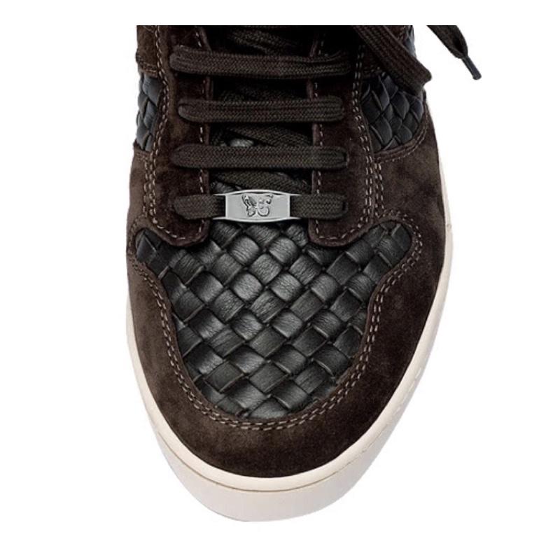 ❤️2days國際美妝❤️限量義大利手工BOTTEGA VENETA經典編織小羊皮X麂皮休閒鞋(深咖啡)-細節圖6