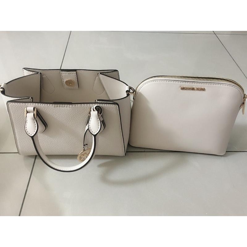 💕德耀商行❤️現貨正品Michael Kors防刮頭層牛皮黛妃包 兩用包 肩背包 手提包-細節圖3