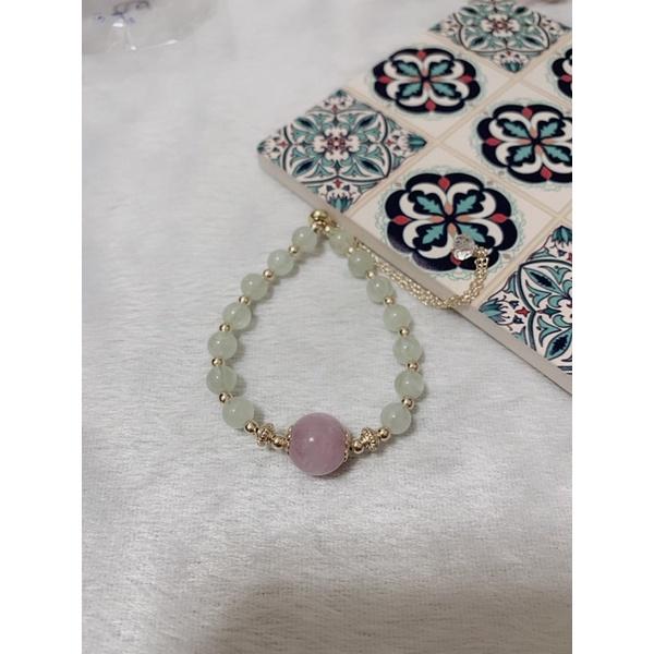 🐯2days國際美妝🔥現貨🔥淡紫薰衣草紫水晶手鍊助學業星星月亮手飾招桃花銅鍍金水晶手鍊-細節圖2