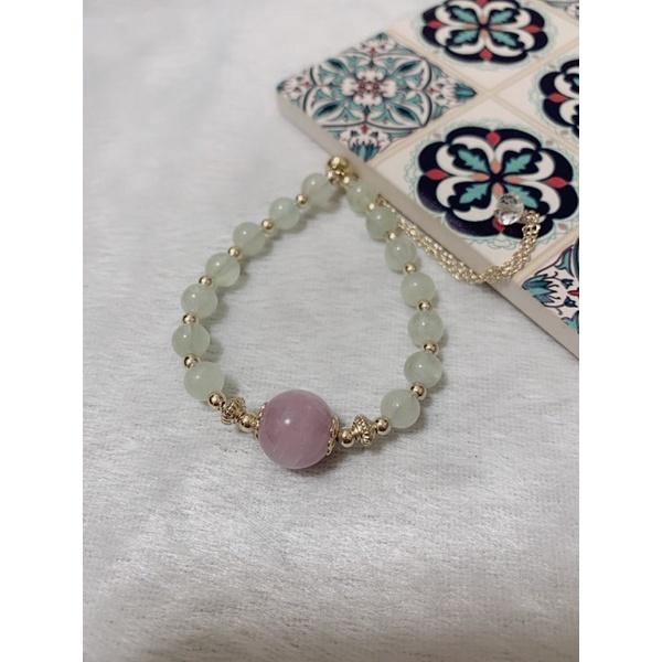 🐯2days國際美妝🔥現貨🔥淡紫薰衣草紫水晶手鍊助學業星星月亮手飾招桃花銅鍍金水晶手鍊-細節圖3