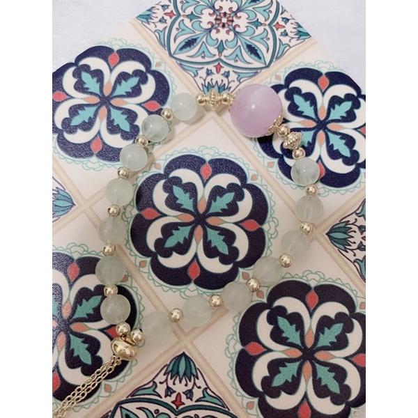 🐯2days國際美妝🔥現貨🔥淡紫薰衣草紫水晶手鍊助學業星星月亮手飾招桃花銅鍍金水晶手鍊-細節圖5