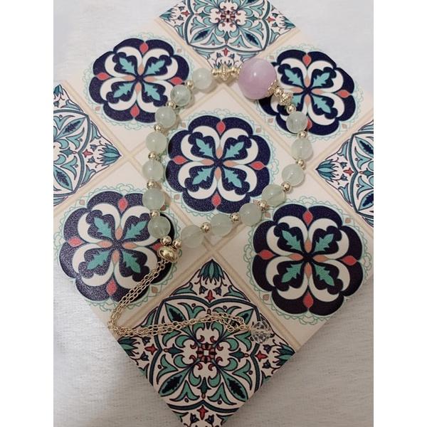 🐯2days國際美妝🔥現貨🔥淡紫薰衣草紫水晶手鍊助學業星星月亮手飾招桃花銅鍍金水晶手鍊-細節圖6