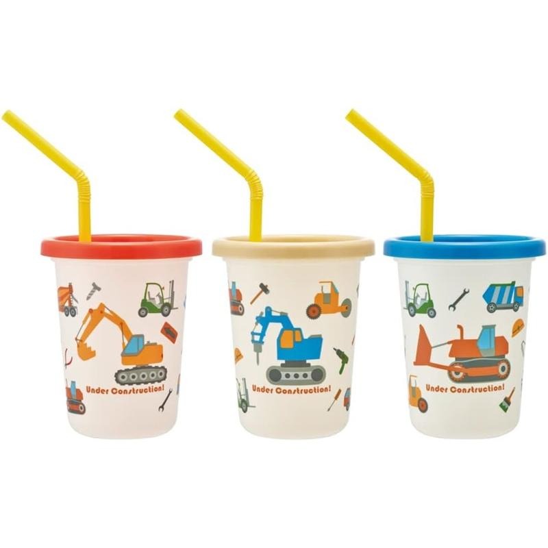 [MBB🇯🇵現貨附發票]日本SKATER 防漏吸管杯附蓋三入組 320ml  吸管水杯 兒童水杯 維尼 庫洛米 角落生物-規格圖4