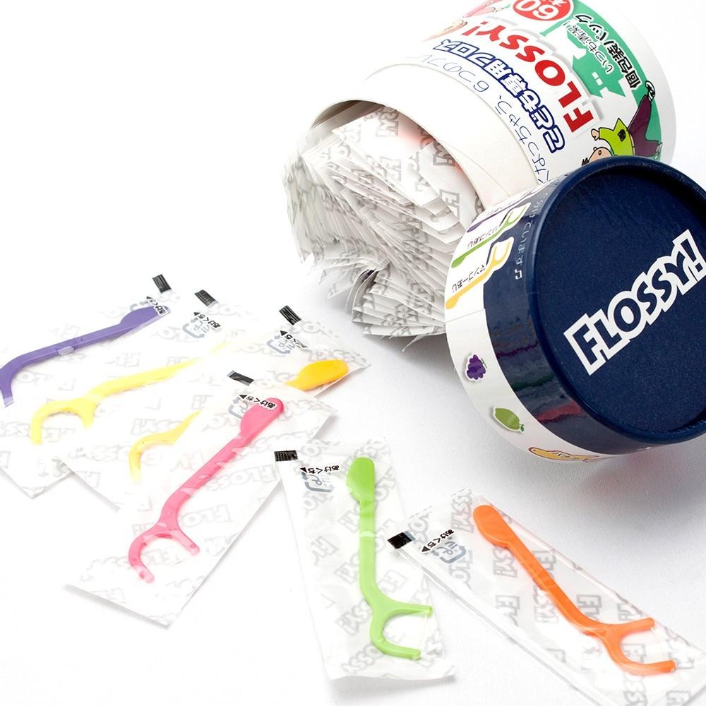 [MBB🇯🇵現貨附發票]日本XYLITOL FLOSSY 木醣醇水果味兒童牙線 60支入 個別包裝  阿卡將 兒童牙線-細節圖2