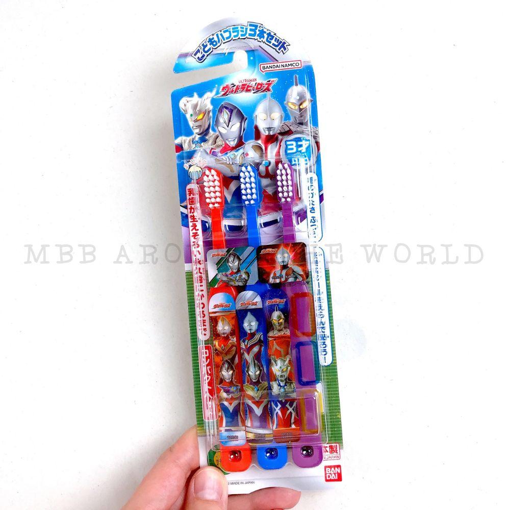 [MBB🇯🇵現貨附發票]日本BANDAI 超人力霸王兒童牙刷三入組 鹹蛋超人 英雄 Ultraman-細節圖2