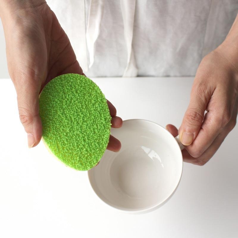 [MBB🇯🇵現貨附發票]日本MARNA雙面超強去茶垢蛋型菜瓜布(二枚入) 海綿 食器用 水垢-細節圖3