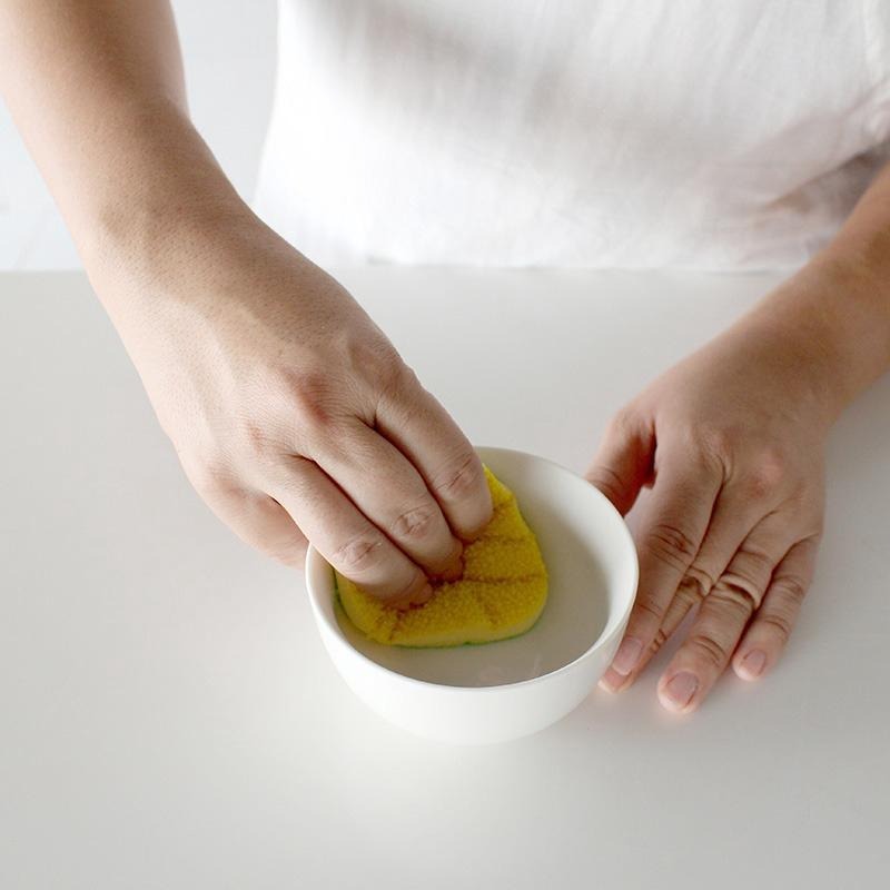 [MBB🇯🇵現貨附發票]日本MARNA雙面超強去茶垢蛋型菜瓜布(二枚入) 海綿 食器用 水垢-細節圖4