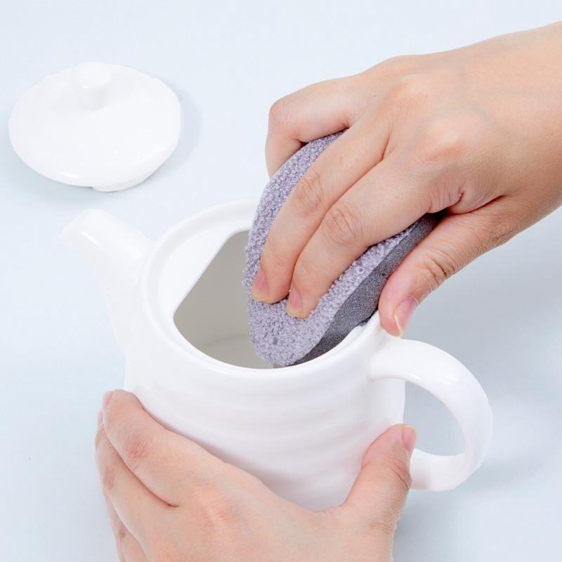 [MBB🇯🇵現貨附發票]日本MARNA雙面超強去茶垢蛋型菜瓜布(二枚入) 海綿 食器用 水垢-細節圖5