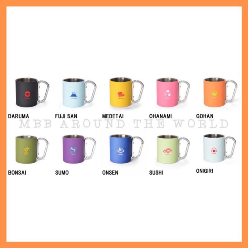 [MBB🇯🇵現貨附發票]日本圖案不鏽鋼登山扣杯 露營杯 不鏽鋼杯 日式 圖騰 登山扣環 富士山 達摩 水杯-細節圖2