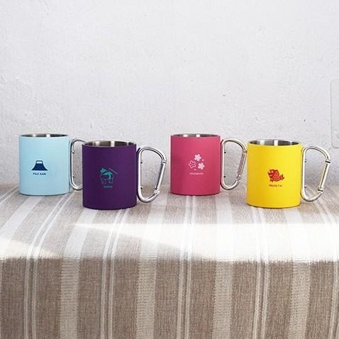 [MBB🇯🇵現貨附發票]日本圖案不鏽鋼登山扣杯 露營杯 不鏽鋼杯 日式 圖騰 登山扣環 富士山 達摩 水杯-細節圖6