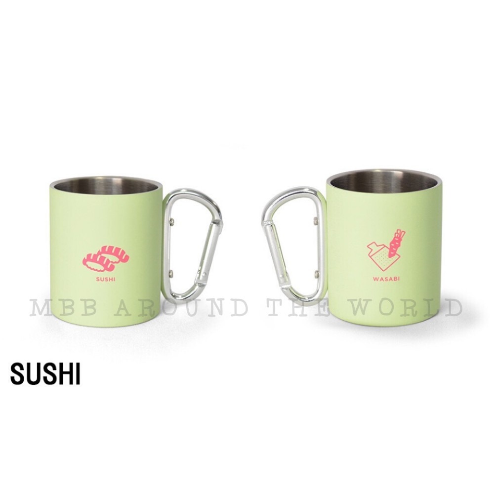 [MBB🇯🇵現貨附發票]日本圖案不鏽鋼登山扣杯 露營杯 不鏽鋼杯 日式 圖騰 登山扣環 富士山 達摩 水杯-規格圖9