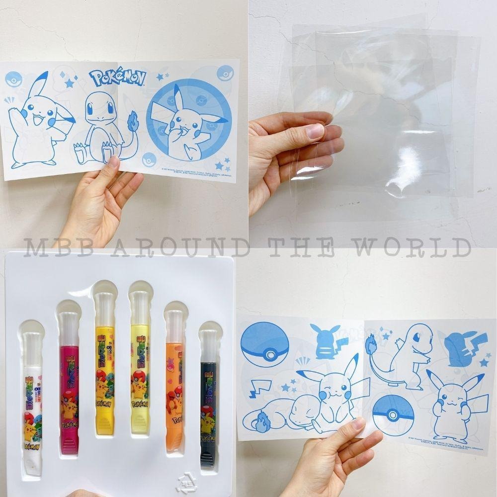 [MBB🇰🇷現貨附發票]韓國 JONGIE NARA 彩繪玻璃膠 免烤膠畫玻璃畫貼紙DIY 寶可夢 PORORO 鯊魚寶-細節圖2