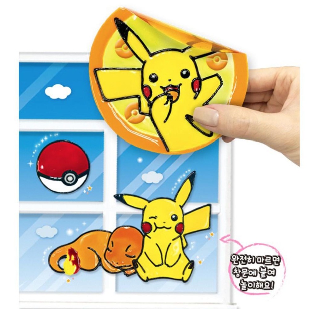 [MBB🇰🇷現貨附發票]韓國 JONGIE NARA 彩繪玻璃膠 免烤膠畫玻璃畫貼紙DIY 寶可夢 PORORO 鯊魚寶-細節圖5