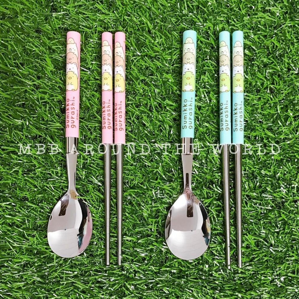 [MBB🇰🇷現貨附發票]韓國角落生物不鏽鋼湯匙筷子組 餐具組 角落小夥伴-細節圖2