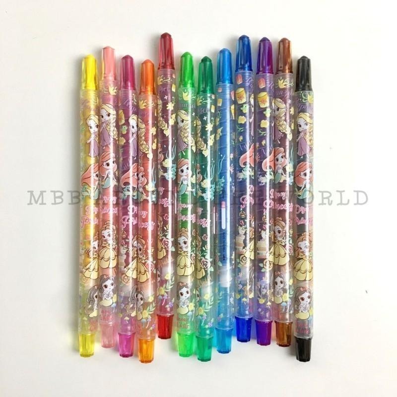 [MBB🇰🇷現貨附發票]韓國 旋轉蠟筆12色 迪士尼公主 寶可夢 蠟筆小新 兒童蠟筆-細節圖2