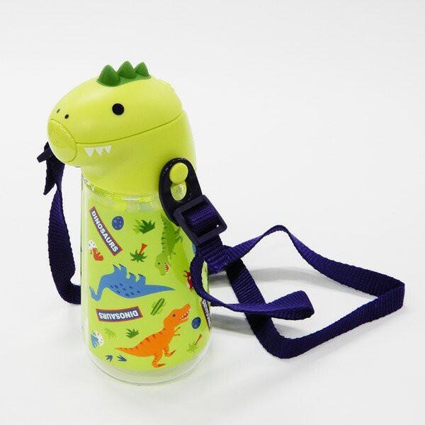 [MBB🇯🇵現貨附發票]日本 SKATER 恐龍造型吸管水壺 420ml 附背帶 粉恐龍-細節圖6