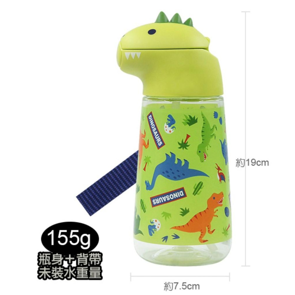 [MBB🇯🇵現貨附發票]日本 SKATER 恐龍造型吸管水壺 420ml 附背帶 粉恐龍-細節圖8