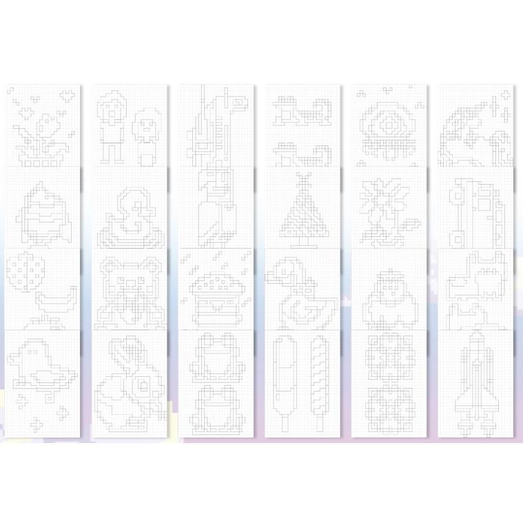 [MBB🇰🇷現貨附發票]韓國 Sinwoo 像素紙膠帶著色組18色 24卷紙膠帶 拼貼畫 馬賽克 PIXEL 方塊畫-細節圖3