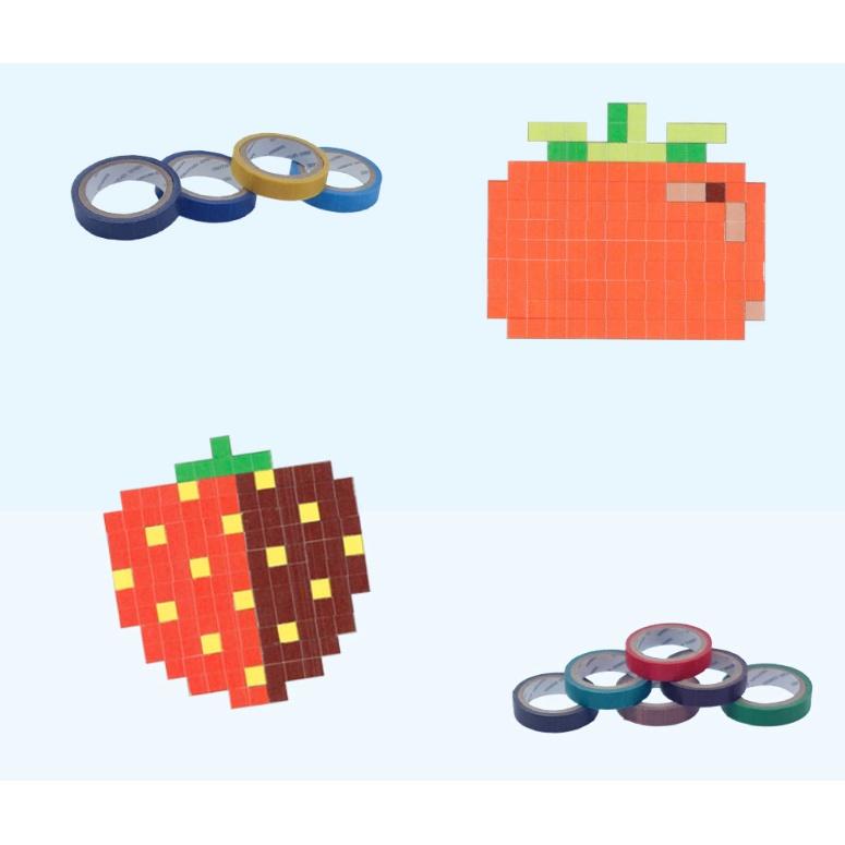 [MBB🇰🇷現貨附發票]韓國 Sinwoo 像素紙膠帶著色組18色 24卷紙膠帶 拼貼畫 馬賽克 PIXEL 方塊畫-細節圖8