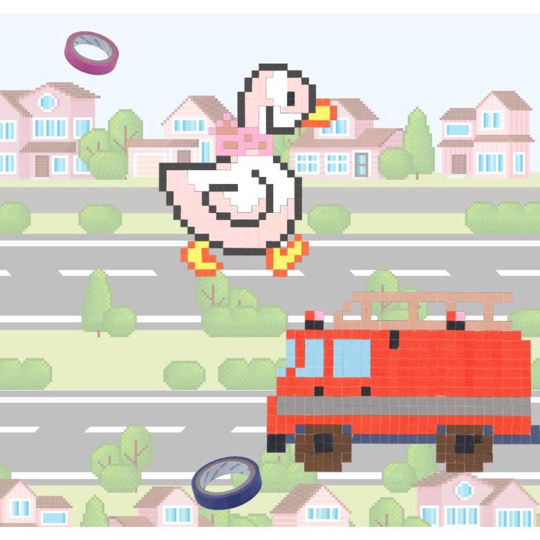 [MBB🇰🇷現貨附發票]韓國 Sinwoo 像素紙膠帶著色組18色 24卷紙膠帶 拼貼畫 馬賽克 PIXEL 方塊畫-細節圖9