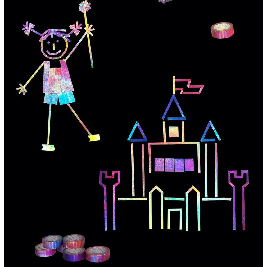 [MBB🇰🇷現貨附發票]韓國 Sinwoo 彩虹膜金屬感紙膠帶著色組12色 24卷紙膠帶 拼貼畫 炫彩 鐳射 炫彩紙膠帶-細節圖8