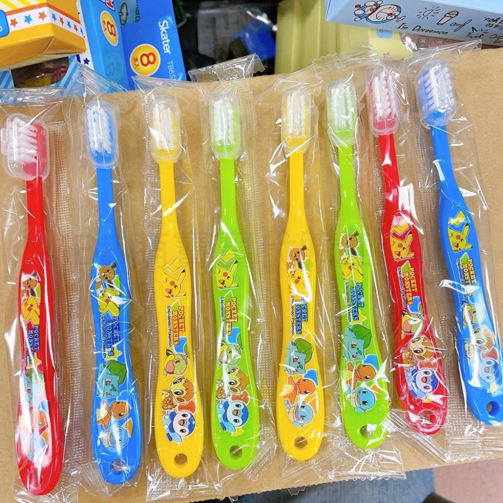 [MBB🇯🇵現貨附發票]日本 SKATER 兒童牙刷8入組 TB6SE 寶可夢 角落生物 兒童牙刷 牙刷 附牙刷蓋-細節圖5