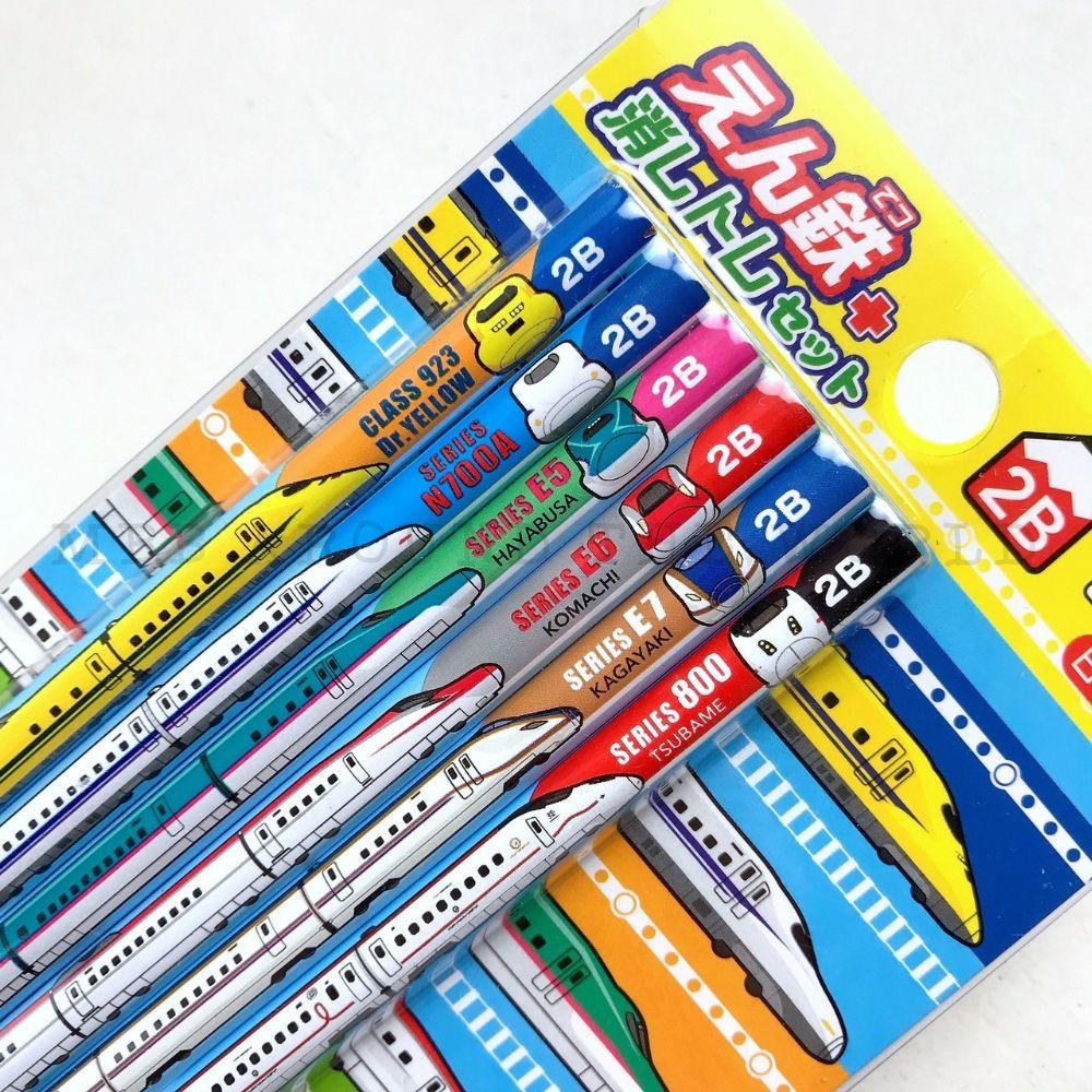 [MBB🇯🇵現貨附發票]日本 鐵道新幹線 2B鉛筆橡皮擦組 文具組-細節圖3