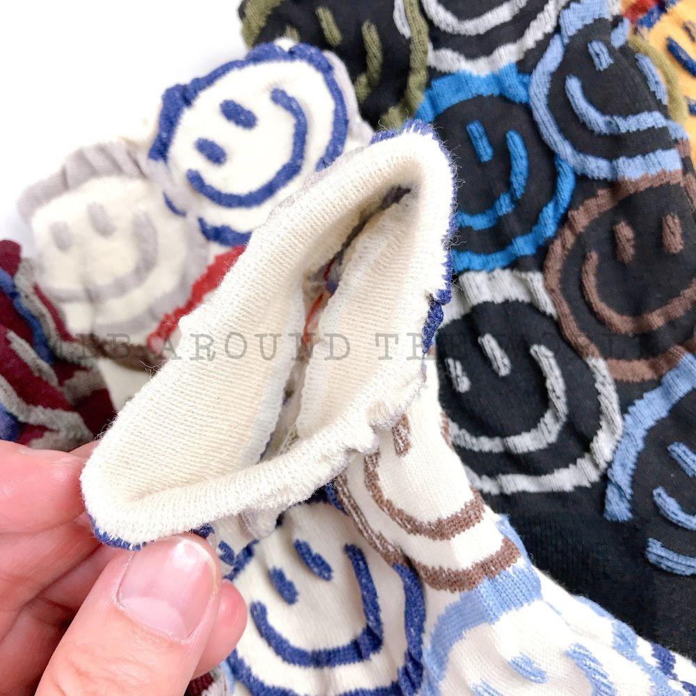 [MBB🇰🇷現貨附發票]韓國 KIKIYA SOCKS 立體刺鏽笑臉中筒襪 浮雕 穿搭 正韓襪 精梳棉襪-細節圖2