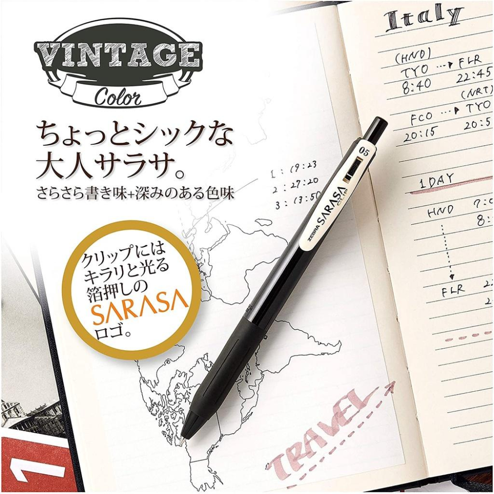 [MBB🇯🇵現貨附發票]日本 ZEBRA SARASA CLIP 典雅風鋼珠筆5入 0.5mm 復古色系 VINTAGE-細節圖4