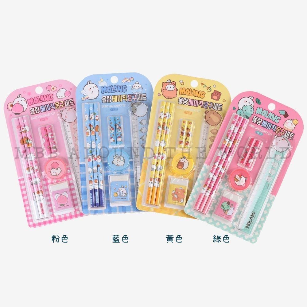 [MBB🇰🇷現貨附發票]韓國 萌浪兔 文具8件組 鉛筆 筆蓋 尺 削筆器 橡皮擦 MOLANG-細節圖7