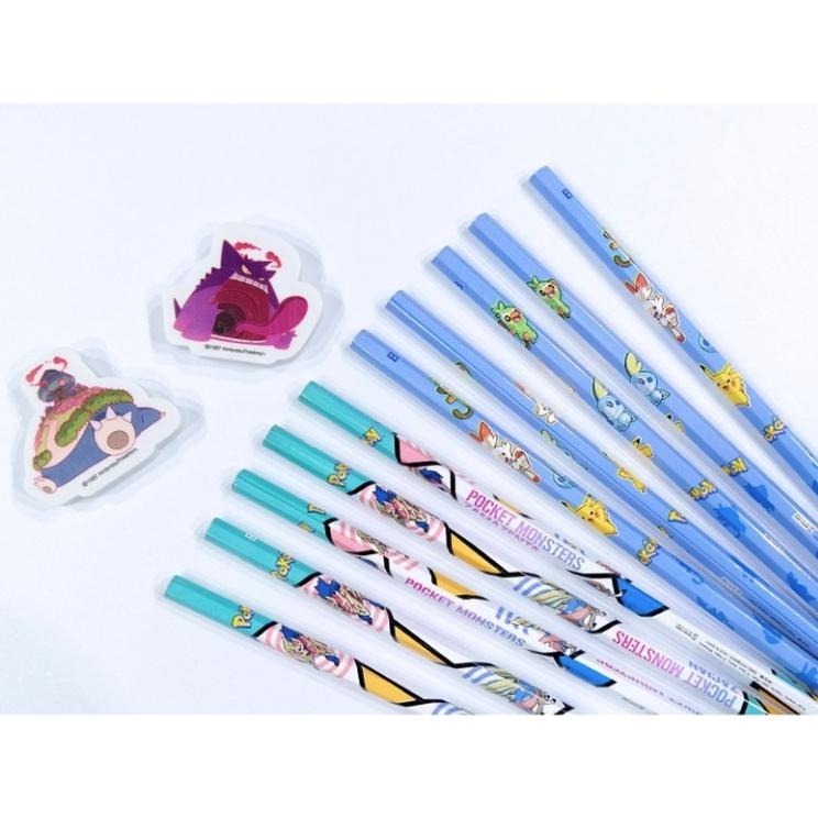 [MBB🇰🇷現貨附發票]韓國 Pokémon寶可夢 10支鉛筆+2個橡皮擦 文具組 Pokemon 六角鉛筆-細節圖3